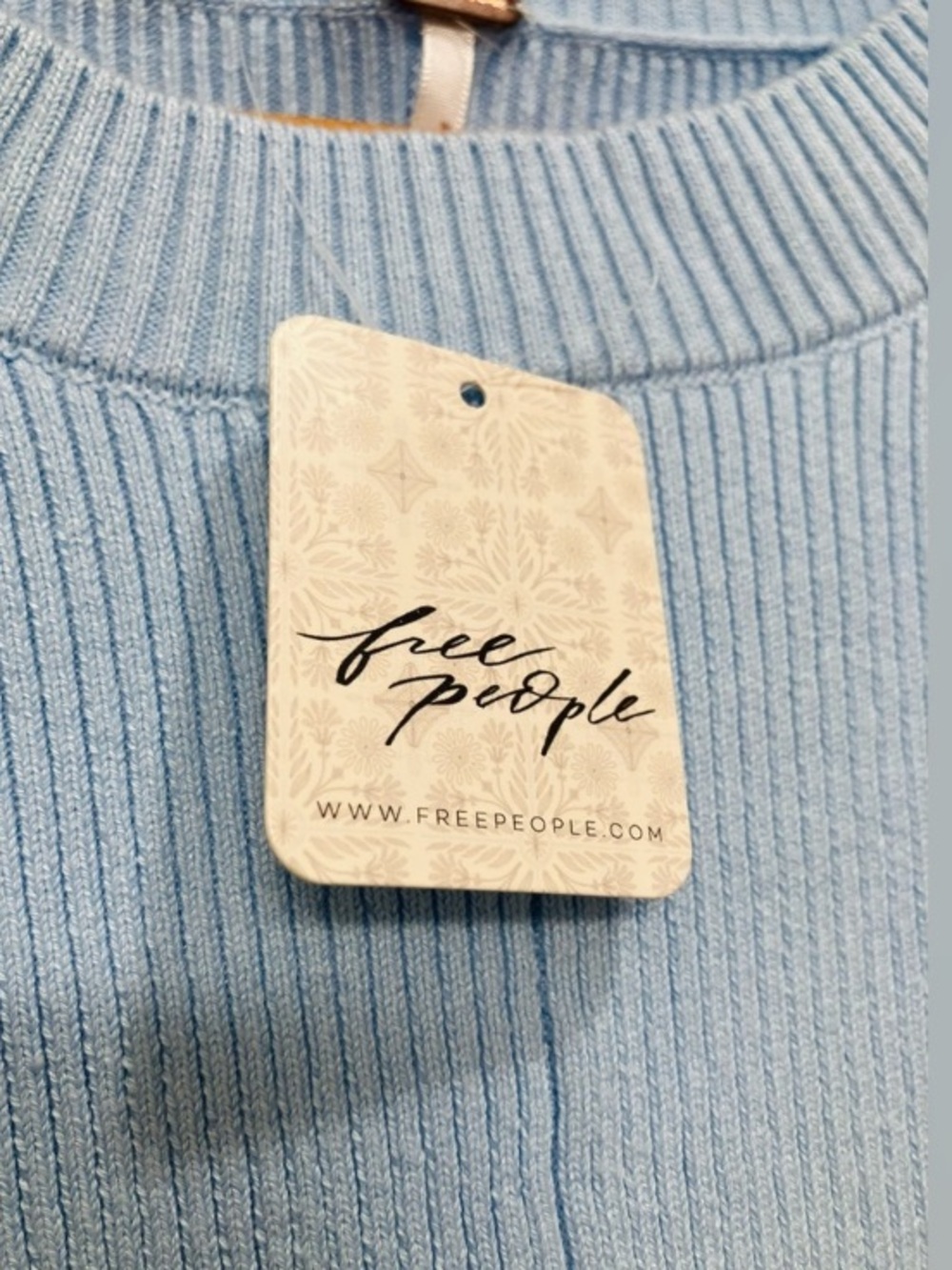 Free People On My Side Mini Dress | Baby Blue | Size M | NWT | OB2018303 - Picture 5 of 8